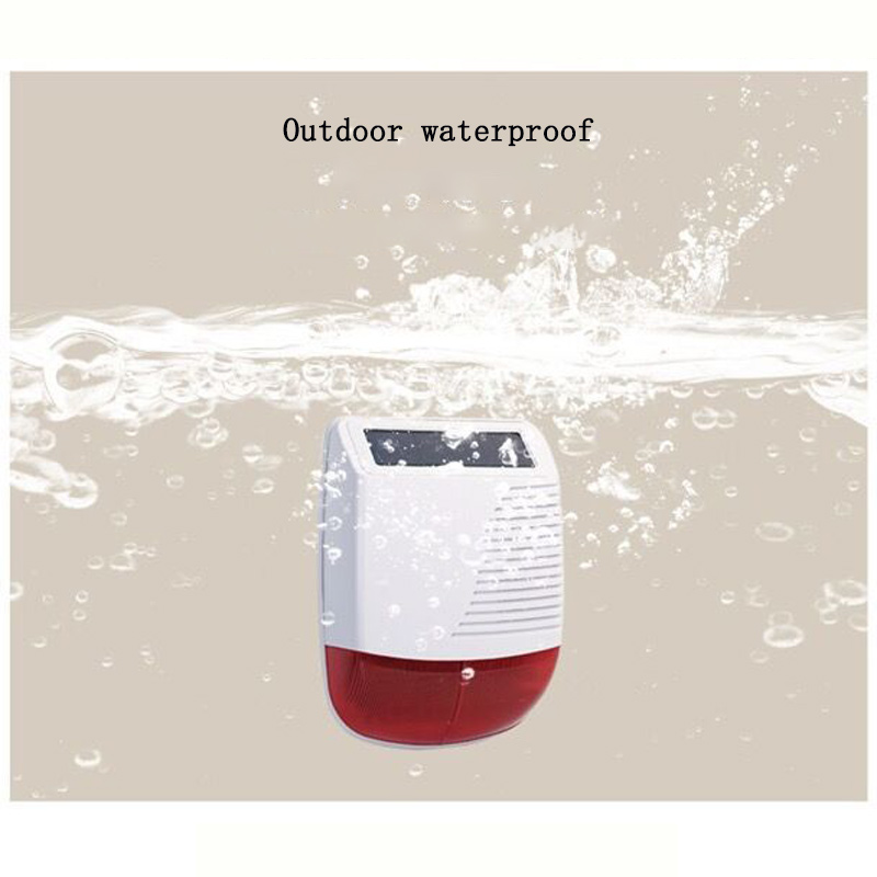 Outdoor Lighting Wireless - สัญญาณเตือนภัยแบบไร้สาย 433MHz สำหรับภายนอกอาคาร กันน้ำ พร้อมเสียงและภาพเตือน ชาร์จพลังงานแสงอาทิตย์