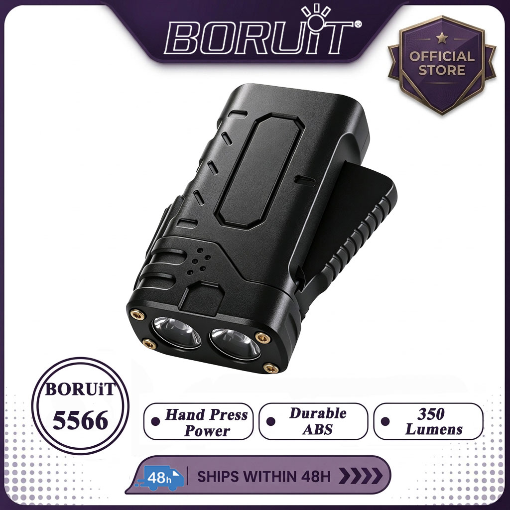 BORUIiT ไฟฉาย LED แบบหมุนมือ E - Outdoor Lighting Black บทวิจารณ์และราคา